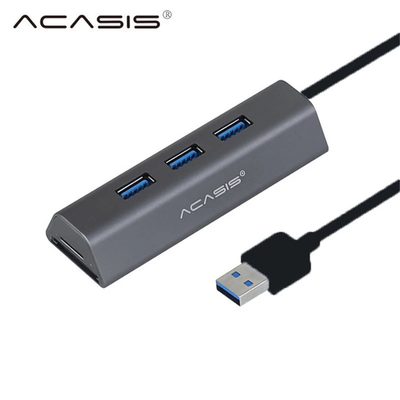 

Acasis USB 3.0 Hub Multi USB Hub 3.0 3 Port Card Reader Aluminum High Speed Hub USB 3,0 USB Splitter Adapter TF SD Card#15