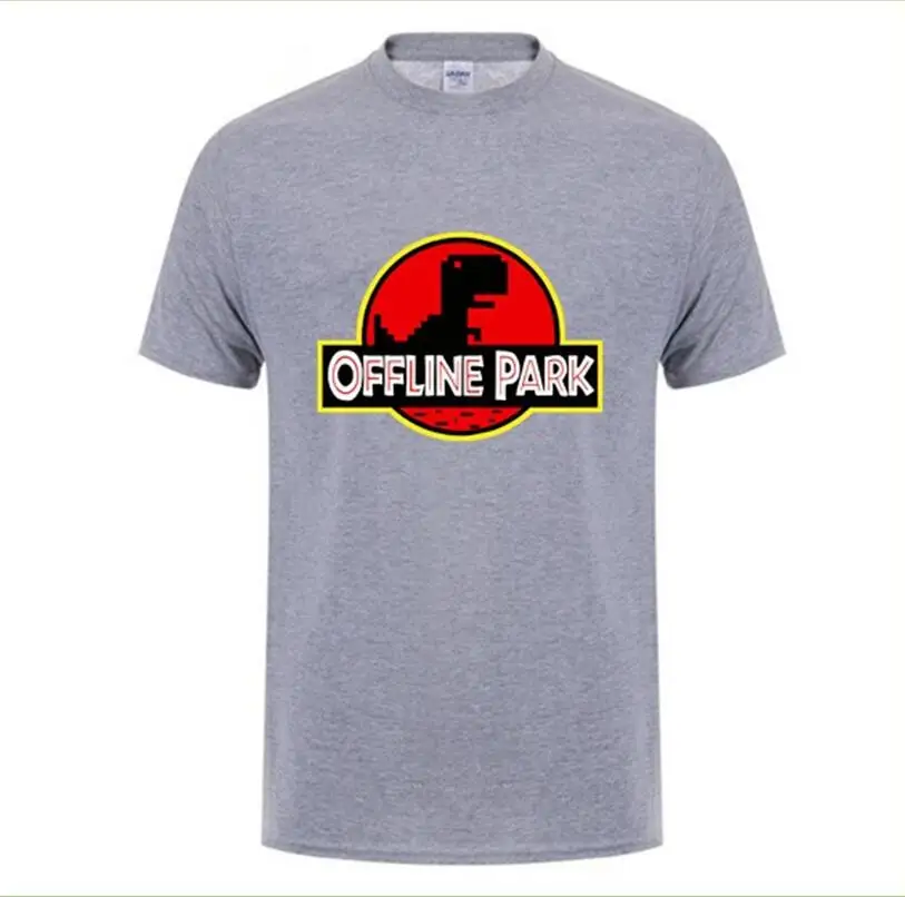 

Novelty Parody Dinosaur Park No internet T shirt men dino tshirt funny Jurassic offline park Men's t-shirt Geek Hipster Tops