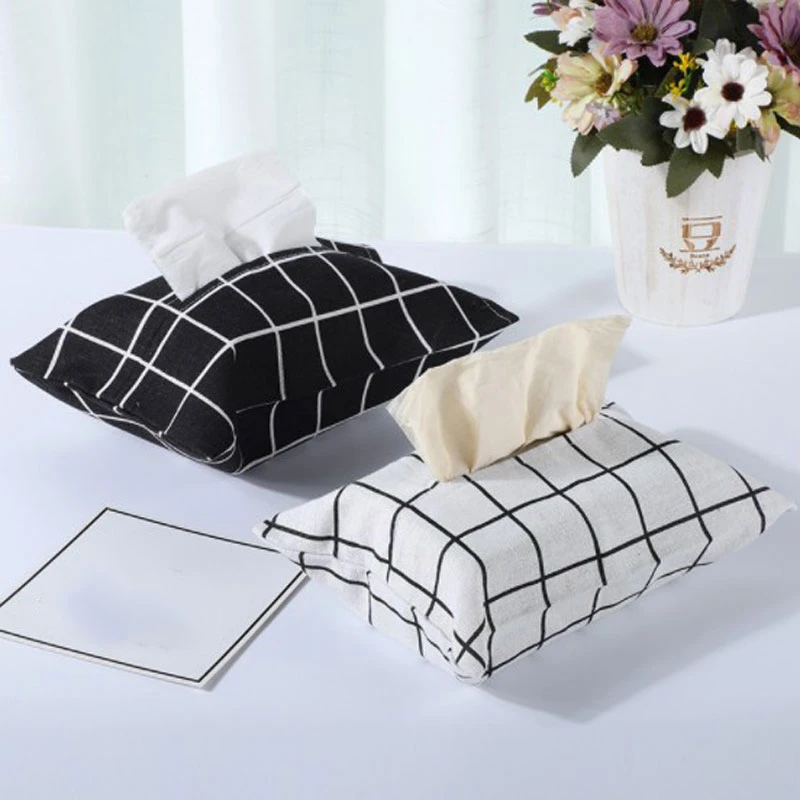 New High Quality  Cloth Table Decoration Universal Tissue Box Creative  Car Tissue Storage Bag Towel Napkin Papers Case Bags