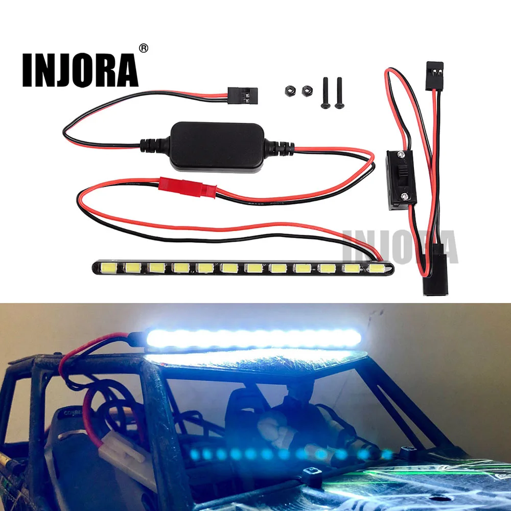 

INJORA 12LED 130MM Super Bright Metal Light Bar with Switch for RC Rock Crawler Car Axial Wraith Series 90018 90020 90045