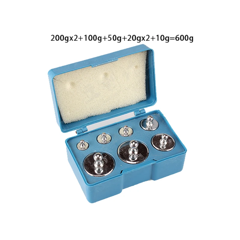 

7pcs 600g Gram 0.6kg Balance Calibration Scale Weight Set Test Measure 10g 20g 50g 100g 200g Wholesale