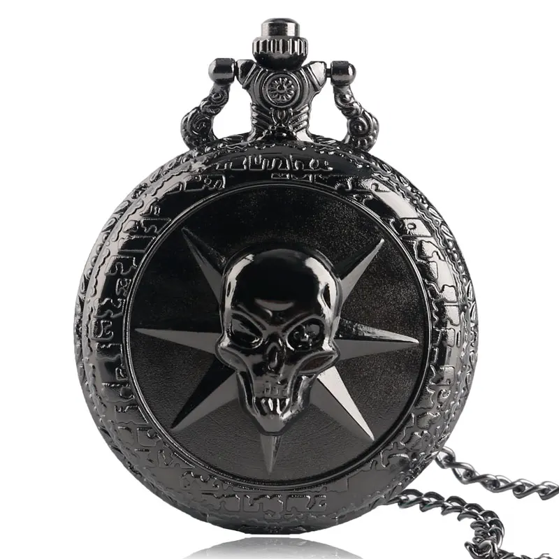 

Cool Cross Fire Black Skull Quartz Pocket Watch Pendant Men Women Necklace Chain Retro Vintage Hot Antique Style Modern Gift