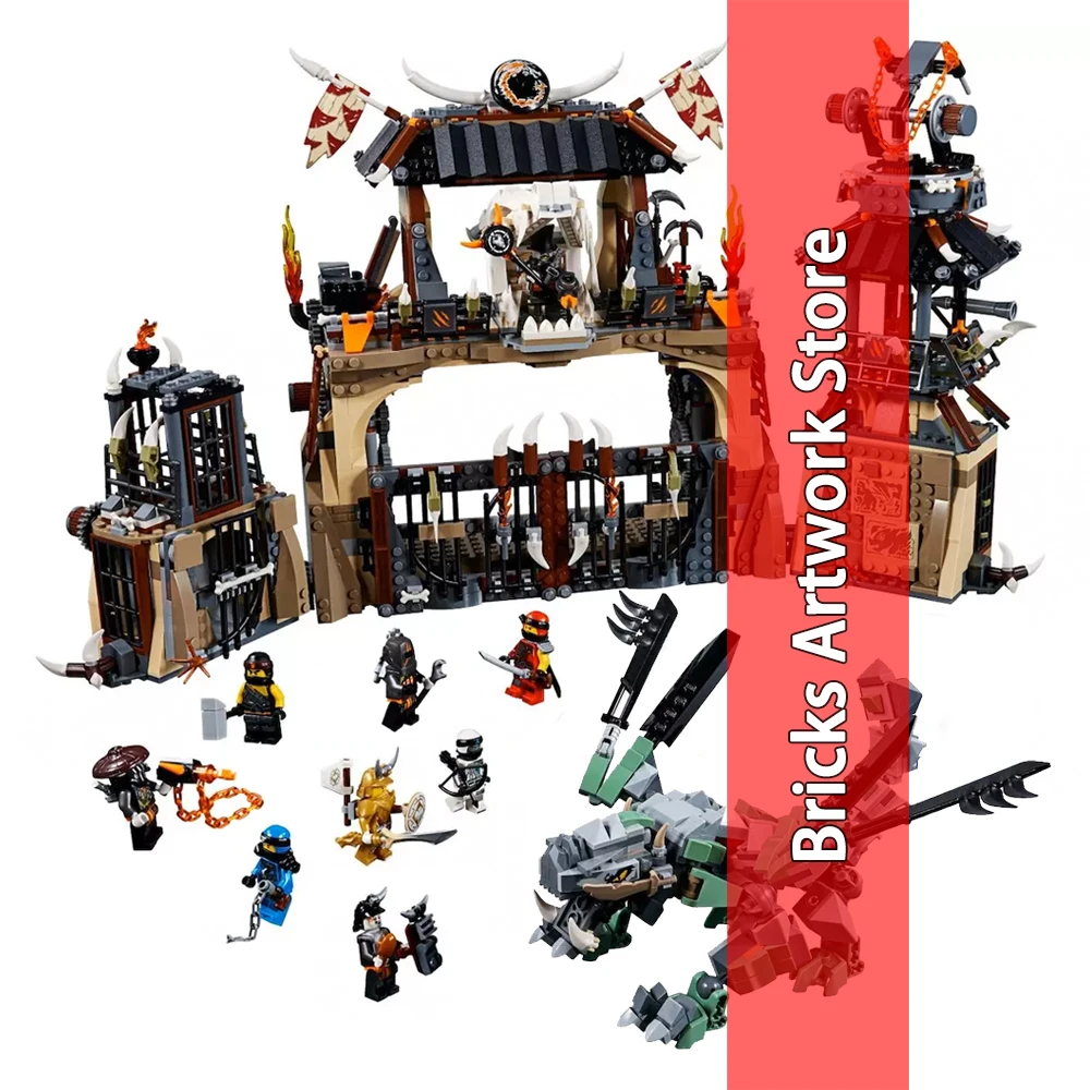 

1859pcs 06082 Hunted Dragon Pit Set Ninja Minifigs figures Fit Legoness Ninjagoe 70655 Building Blocks Toy kid Christmas Gifts