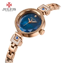 Julius Women s Watch Japan Quartz Fashion Hour Lady Clock Mother Of Pearl Chain Bracelet Top