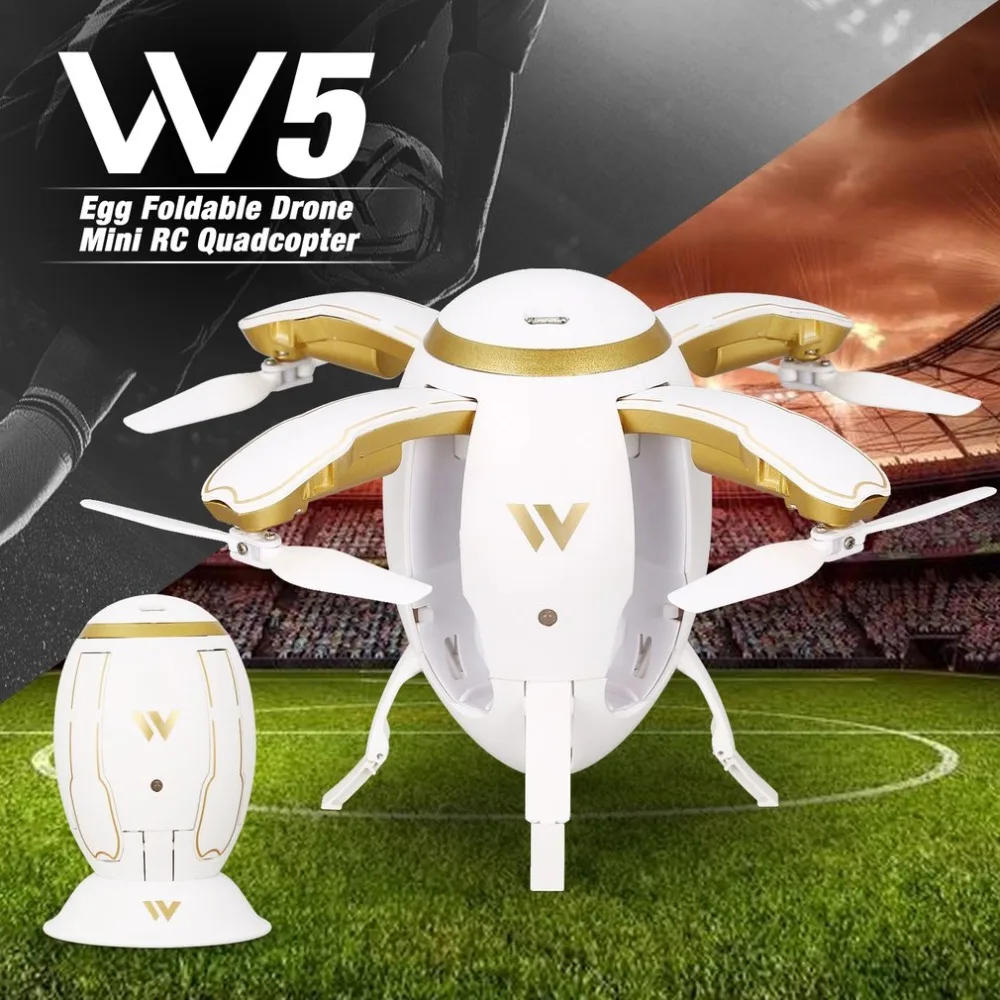 

Attop W5 Egg Drone Foldable Mini RC Quadcopter with Altitude Hold Headless Mode One Key Take Off Return for Kids Gift