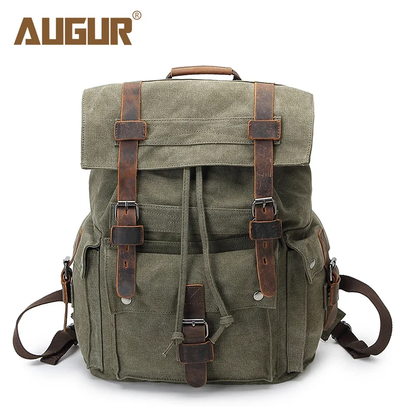 AUGUR New Backpacks For Men'S Large Capacity Drawstring Backpack Man Vintage Canvas Waterproof Backbag Travel Laptop | Багаж и сумки