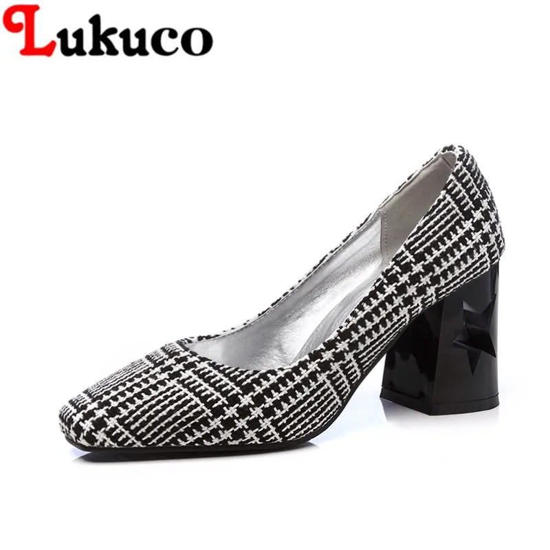 

Lukuco popular leisure lady pumps handmade oversize 37 38 39 40 41 42 43 44 45 46 47 48 high heel slip-on vintage women shoes
