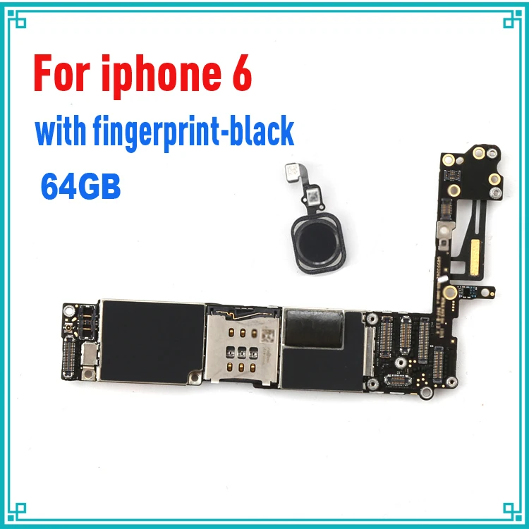 Оригинальная материнская плата для iphone 6 4 7 дюйма 64 ГБ черная с сенсорной печатью