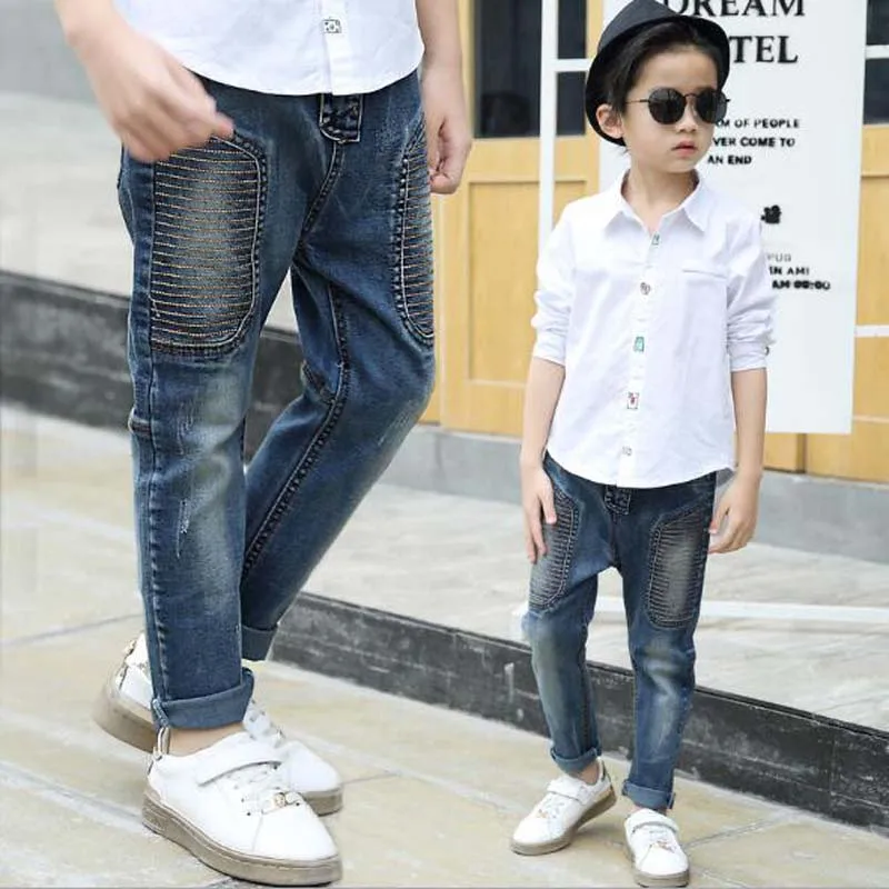 

Boys Spring and Autumn Jeans 2020 Children's Baby Korean Casual Stripes Letter Pants Korean Children's clothing