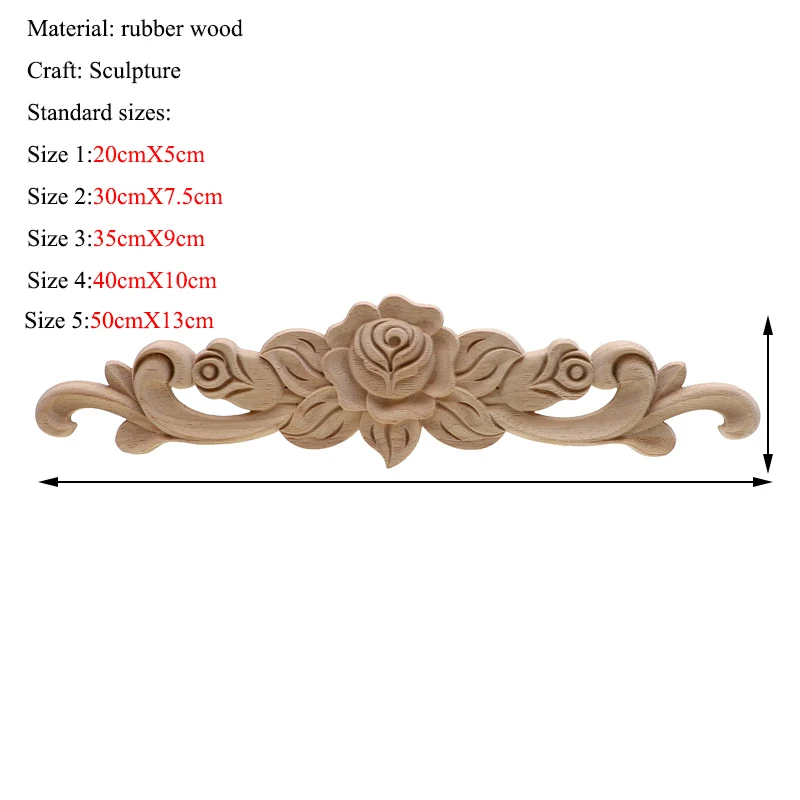 Wood Appliques Furniture Cabinet Mouldings Decal Ornament Crafts Wooden Figurine Crafts Wood Figurines