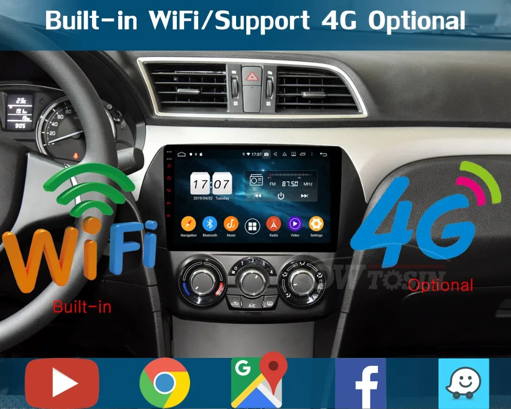 Sale 9" IPS Android 9.0 Octa 8 Core 4GB RAM+64GB ROM Car DVD Radio GPS For Suzuki CIAZ 2013-2017 DSP CarPlay Parrot BT Stereo Adas 9