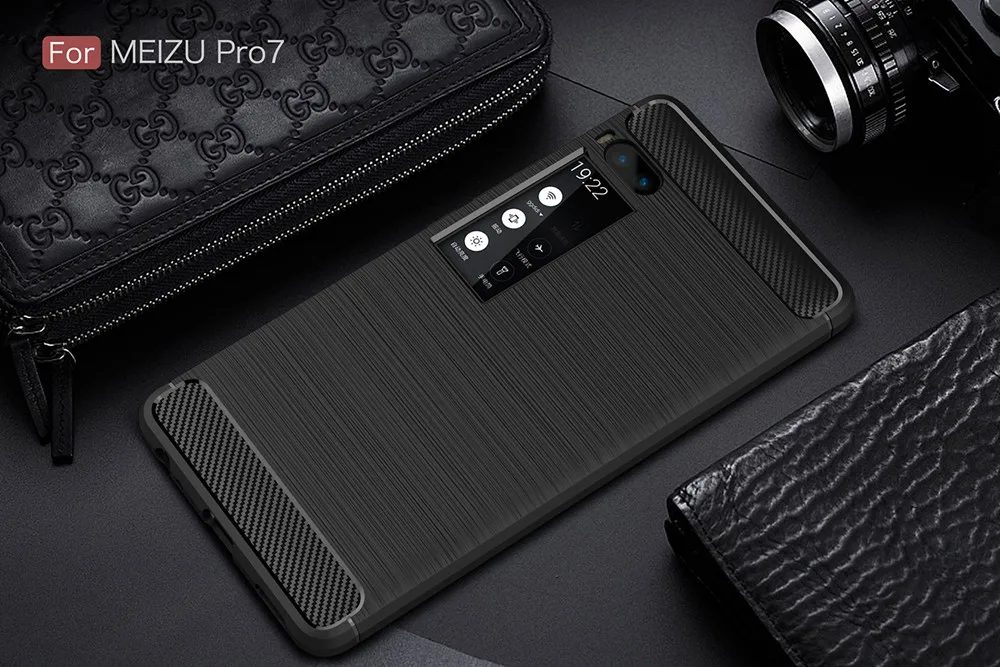 KEYSION чехол для телефона для Meizu Pro 7 7 Plus углеродное волокно мягкий ТПУ матовый Противоскользящий противоударный задний чехол для Meizu Pro7 Pro7Plus