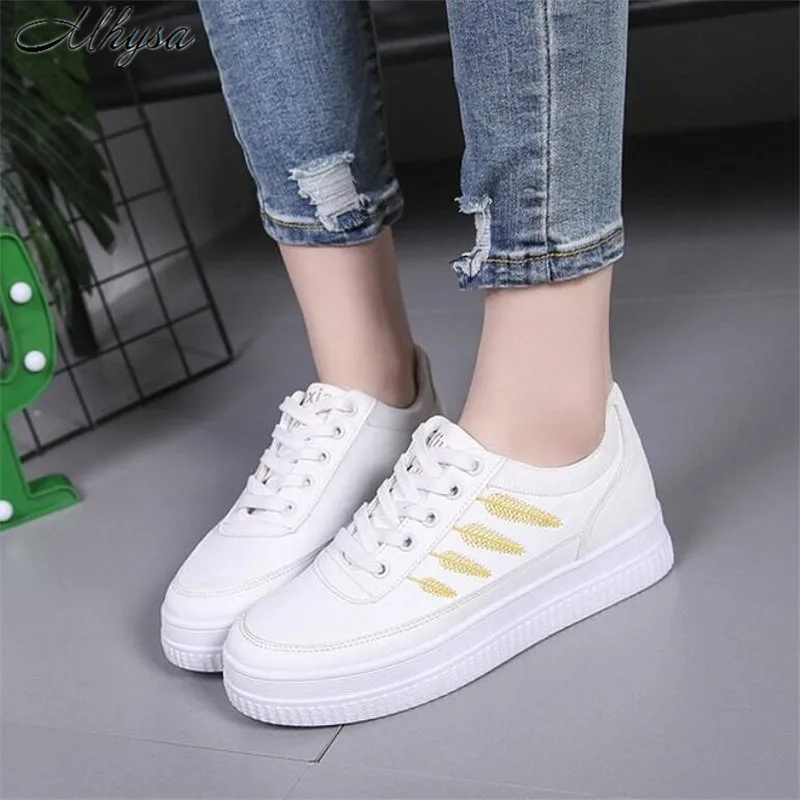 

Mhysa 2019 New spring and autumn brand design women's fashion wild white casual shoes comfortable platform sports shoes C0035