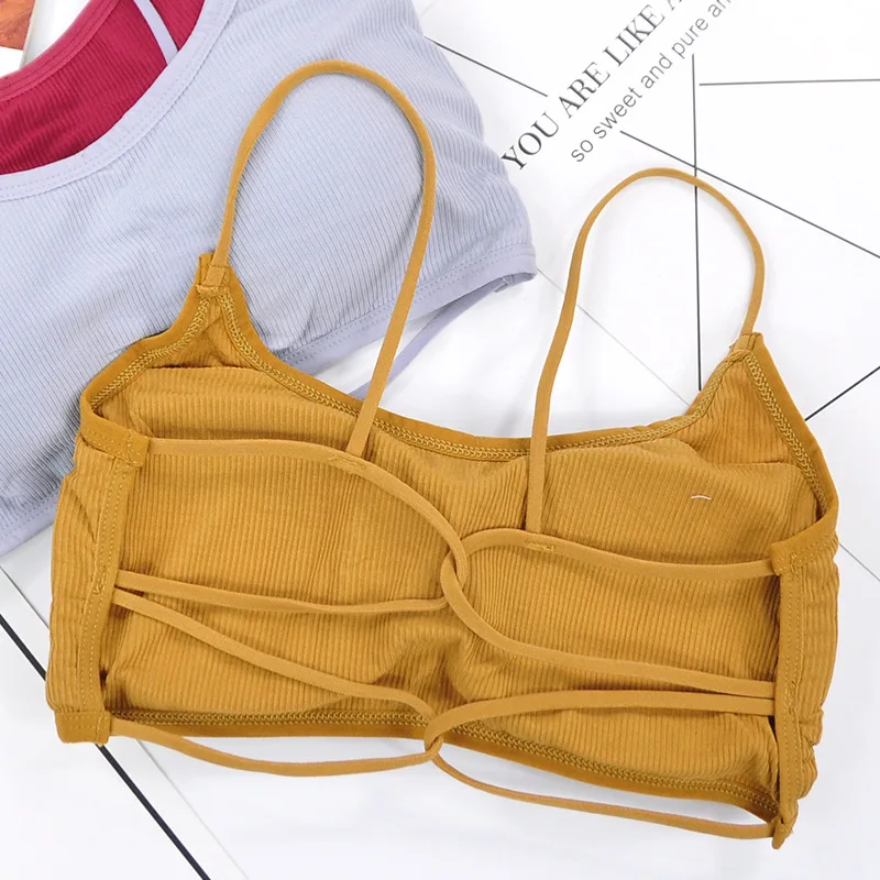 

VEQKING Modal Cross Back Sports Bra Thin Shoulder Straps Daily Athletic Tops Vest Breathable Wirefree Padded Fitness Yoga Bra