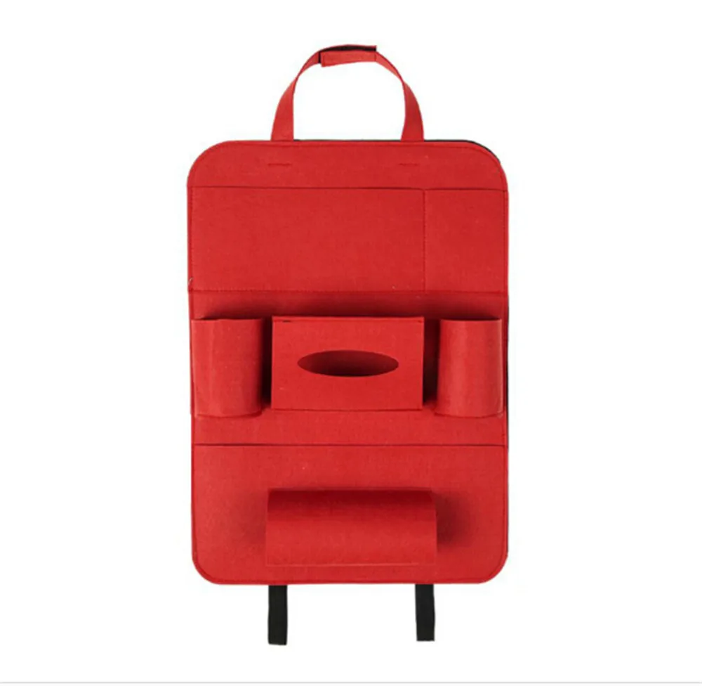 Автомобильный органайзер для хранения на заднем сидении, задний карман, картонная сумка для рук для маленьких детей, авто стиль, чехол, аксессуары - Название цвета: Red