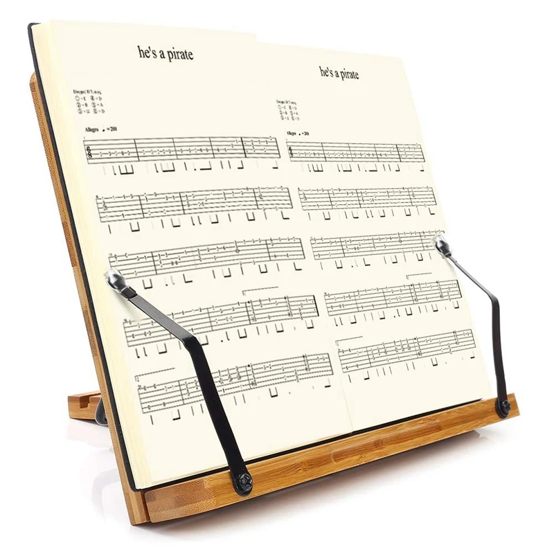  Adjustable Book Holder Tray and Page Paper Clips-Cookbook Reading Desk Portable Sturdy Lightweight 