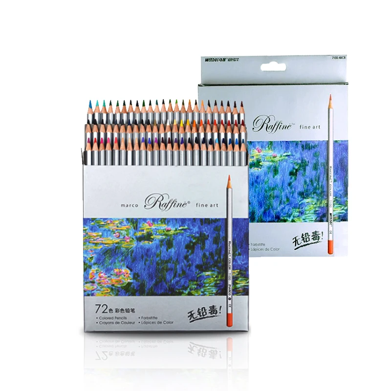 

MARCO 7100 Prismacolor Wood Colored Pencils 72 Oil Carton box Professional Drawing pencils Sketch Art For School Supplies