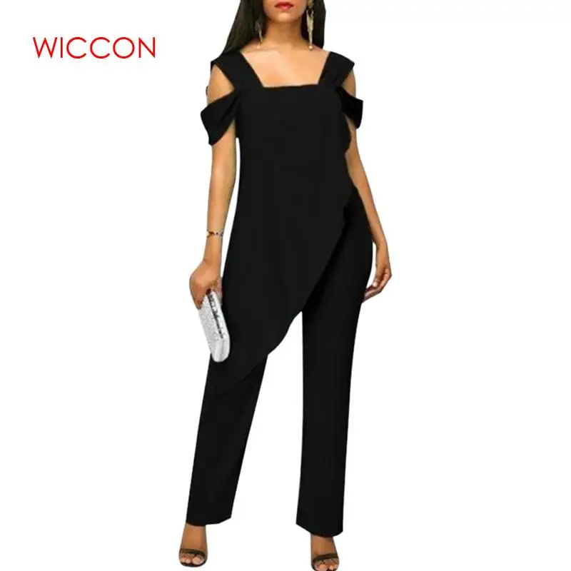 

Casual Chiffon Irregular Pencil Jumpsuit Rompers Plus Size 5XL Women's Fashion High Waist Slim Sleeveless Jumpsuits
