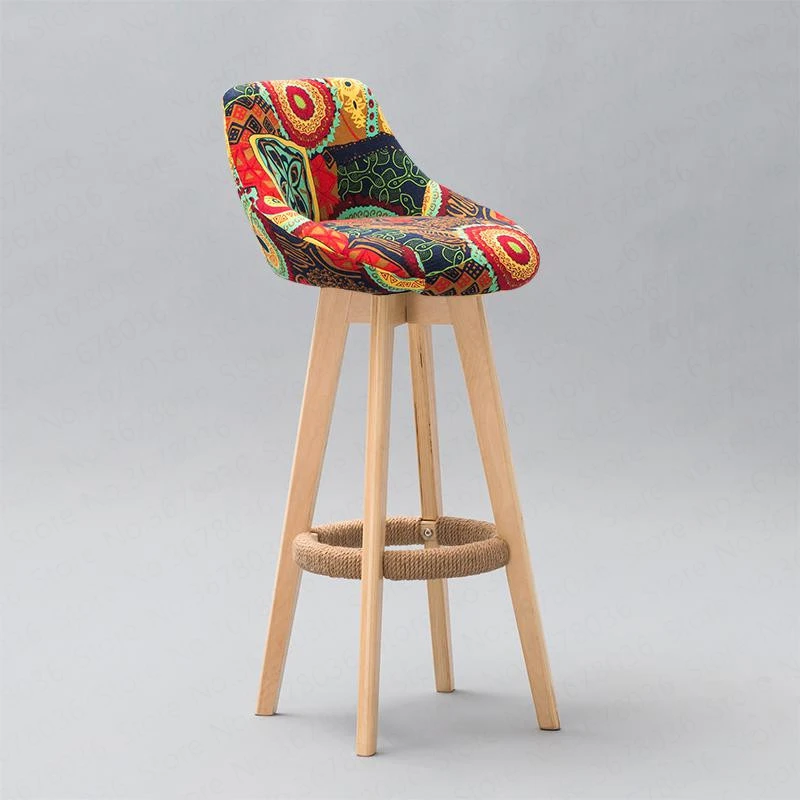 Барный стул из твердой древесины, домашний тыльная стул, вращающийся барный стул, модный современный минималистичный Европейский Креативный высокий стул