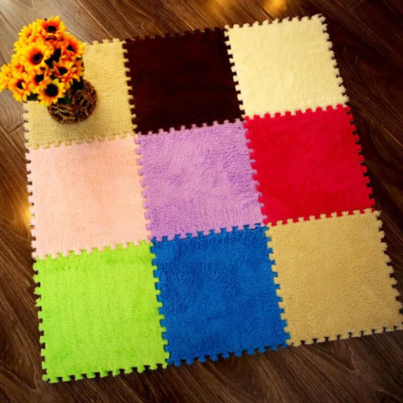 

4pcs/lot 30*30CM EVA Plush Baby Play Mat tapete infantil alfombra infantil Split Joint Soft Foam Floor Playmat Carpet for Kids