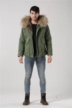 Hot sale male faux rabbit fur coats Italy desgin faux fur jackets men short parka with big raccoon furs collar