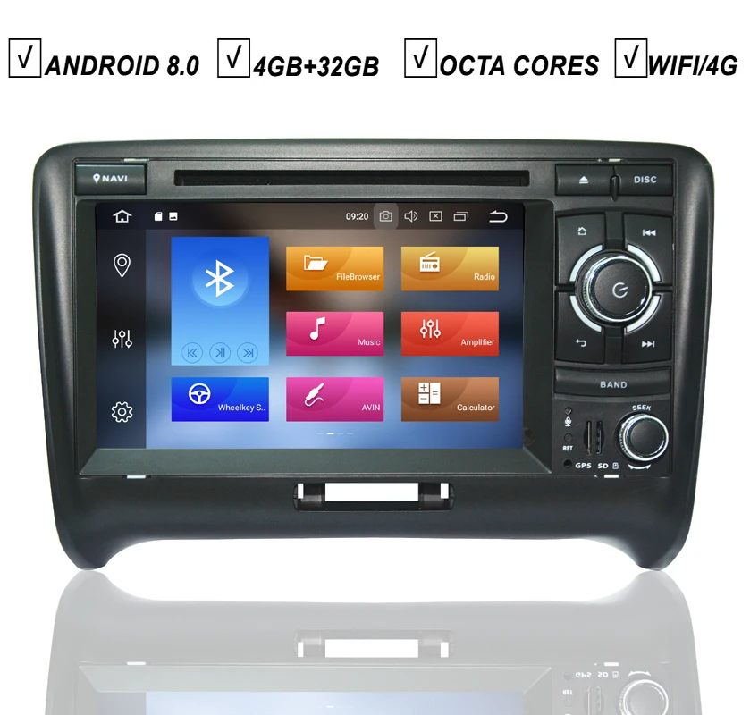Автомобильный Android 8 0 DVD GPS плеер для AUDI TT 2006-2012 Восьмиядерный 4G RAM 32G ROM радио BLUETOOTH