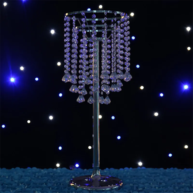 

wedding decoration crystal table centerpieces three layer metal crystal pillars weddings decoration party event birthday 70 cm