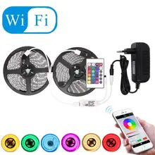 5050 RGB Светодиодная лента Водонепроницаемая wifi ir 12v tira светодиодный RGB светильник Гибкая неоновая лента контроллер fita car ruban bande