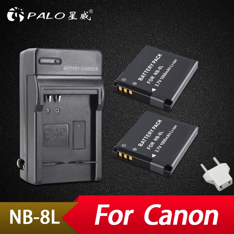 2x1000Mah NB 8L NB8L Battery Pack+Charger For Canon PowerShot A3300