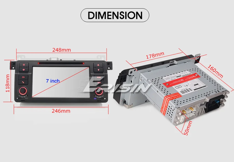 Erisin ES7962B " Android 9,0 автомобильный стерео gps DAB+ CD Bluetooth DTV DVR SD для BMW E46 M3 Rover75 MG ZT
