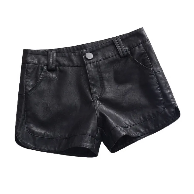 

Autumn Winter PU Leather Shorts Women Plus Size 3XL Mini Short Femme Trousers Women Bottoming Sexy Leather Shorts Feminino C4677