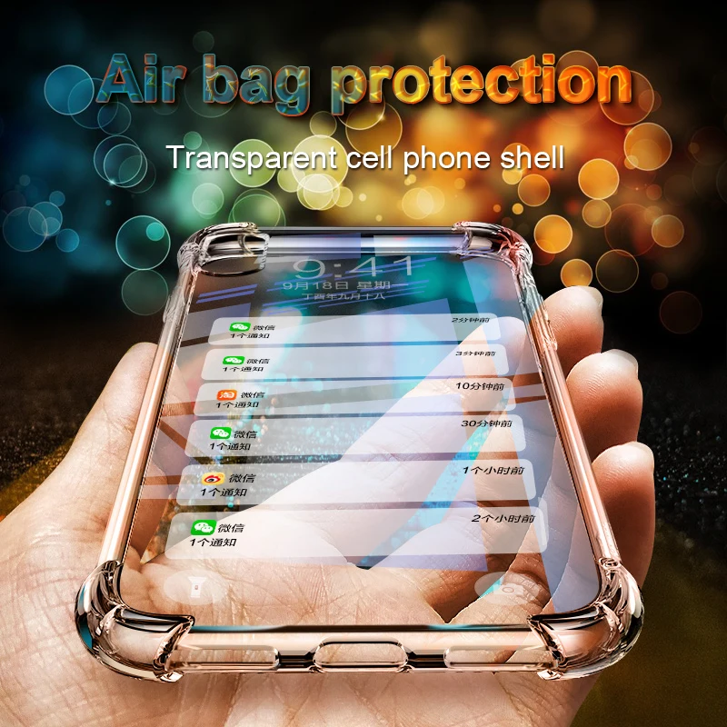 

BXE Case For iPhone X Full Protection Clear Anti-knock For iPhone X 10 Transparent Shockproof Back Cover Soft Silicone TPU Case