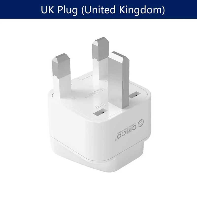 ORICO, универсальная электрическая вилка для путешествий, AU, US, UK, BR IN IS IT, AC Plug, адаптеры питания, конвертер, белая умная розетка, розетка - Цвет: UK Plug