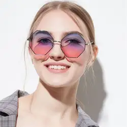 Модные женские полигон солнцезащитные очки Брендовая Дизайнерская обувь шестигранник солнцезащитные очки Для женщин солнцезащитные очки