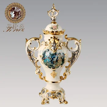 

Europe 5-piece Ceramic flower holder home furnishing set and stylish living room luxury palace household set luxurious gift