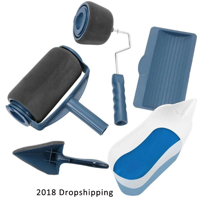 

5 PCS Paint Runner Pro Roller Brush Tools Paint Runner Set for Room Wall Painting Handle Garden Tool Set Dropshipping