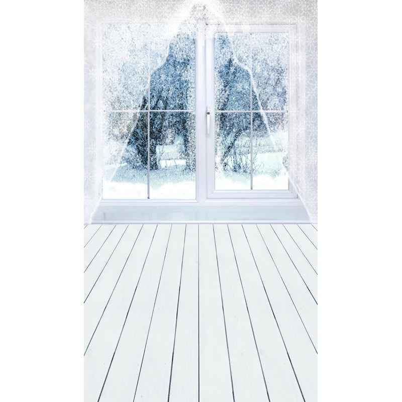Vinyl-Photography-Background-Merry-Christmas-Window-Snow-For-Family-New-Fabric-Flannel-Backdrops-For-Children-Photo
