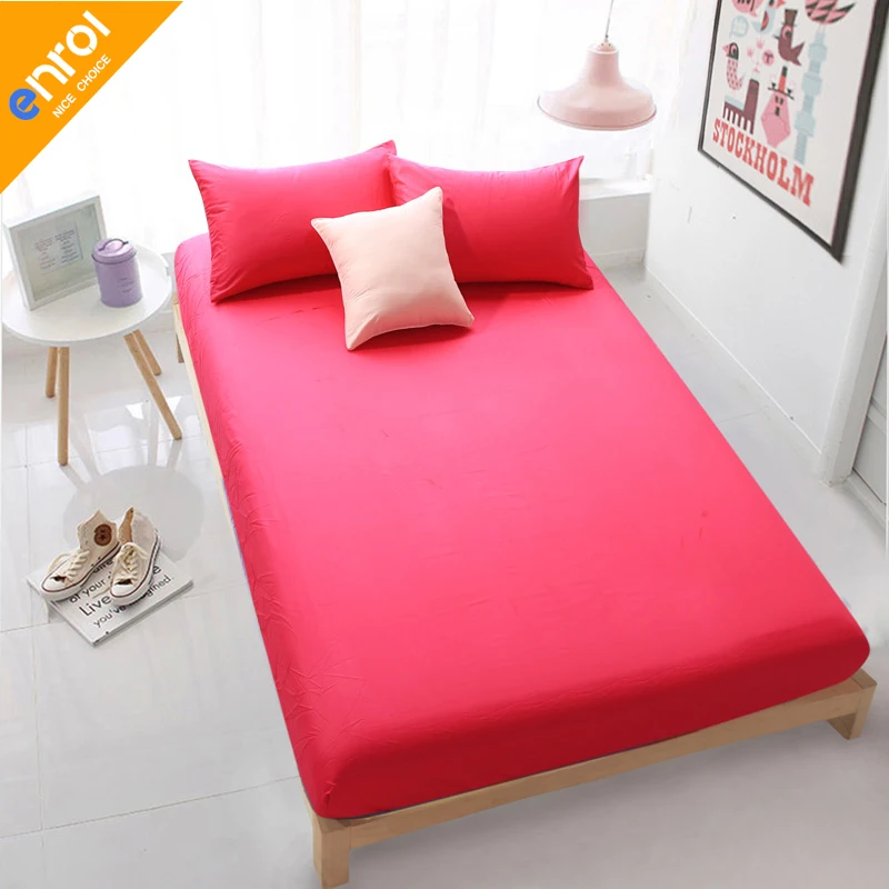  100% Cotton 1 piece Solid Bed Sheet Bed Cover Bedsheet Fitted Sheet Mattress Cover pillowcase Black