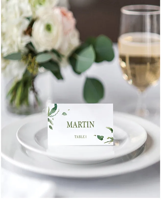 50 шт./партия зеленые цветочные садовые стильные свадебные вечерние настольные карточки с именем Декорации для свадьбы