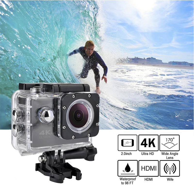 Tekcam F60R 4k WIFI zdalna kamera akcji 1080p HD 16MP GO PRO styl kask Cam 30 metrów wodoodporna kamera sportowa DV Tekcam F60R 4k WIFI zdalna kamera akcji 1080p HD 16MP GO PRO styl kask Cam 30 metrów wodoodporna kamera sportowa DV