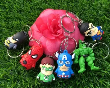 

50pcs High quality silicone Batman Avenger Action figure toy.5cm.Cartoon captain Hulk batman Capsule toy.kids gift d12