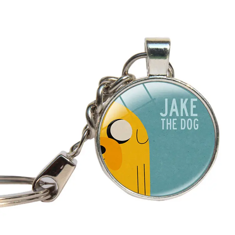 Adventure Time With Finn And Jake брелок со стеклянным кабошоном мультфильм на брелки стеклянный купол для ключа кольцо ювелирные изделия кулон брелок для ключей - Цвет: As Shown