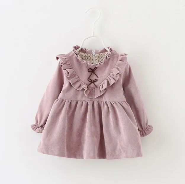 Новое зимнее платье для новорожденных; одежда для малышей; платье для девочек; вечерние платья принцессы для рождественской вечеринки - Цвет: purple