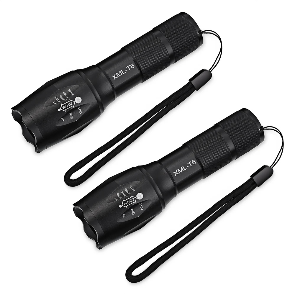 Lightme 2PCS Ultra Bright LED Tactical Flashlights With Adjustable