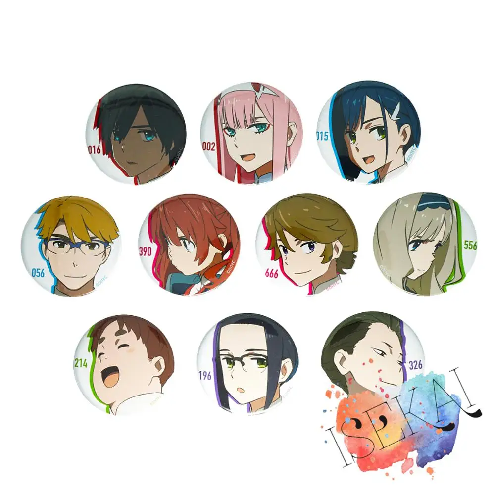 Металлическая брошь в виде знака с нулевым кодом: 002 Zero Two HIRO ICHIGO Kokoro Miku Goro Zorome |