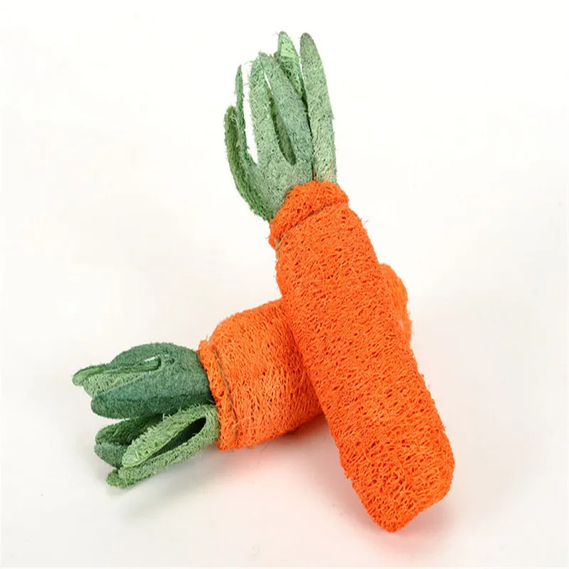 Dog Chew Toys Carrot Loofah Natural Pet Toy Clean Tooth Safe Toys For