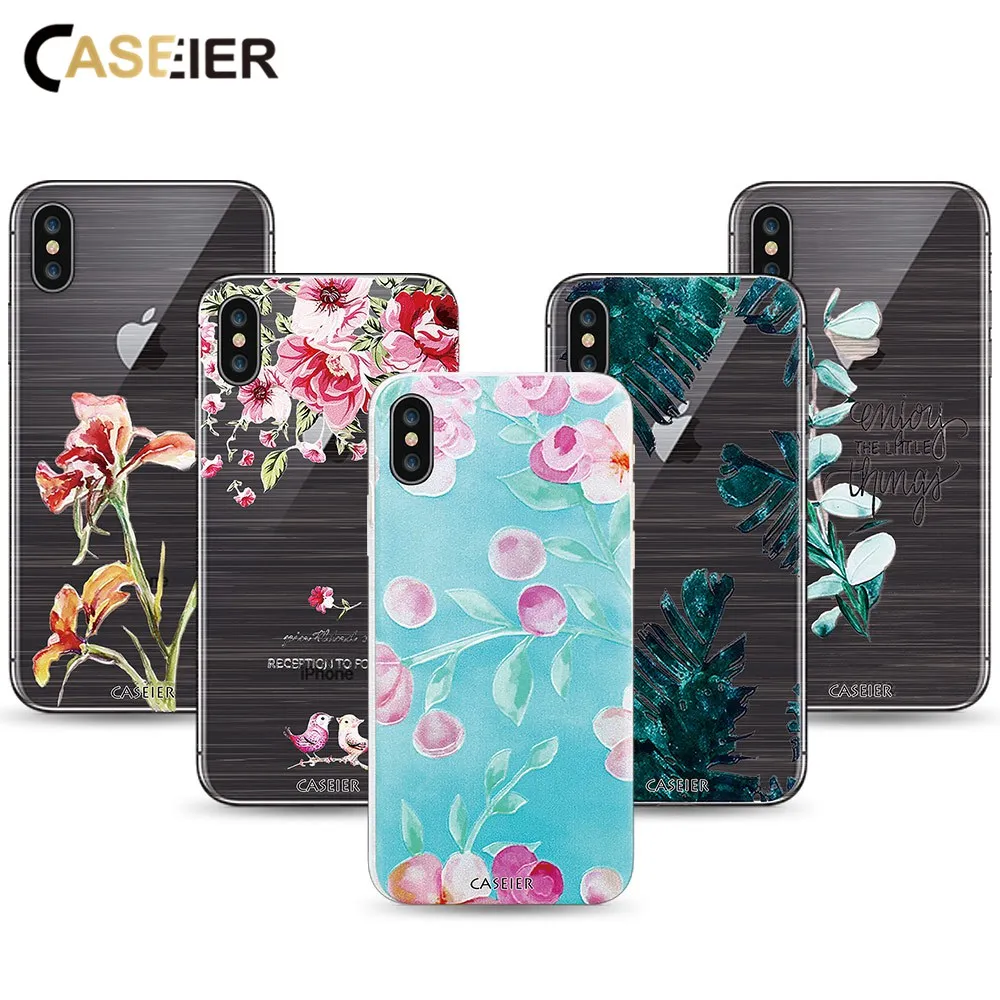 Caseier мягкий чехол для телефона IPhone X Капа силикона TPU крышка iPhone 3D рельеф