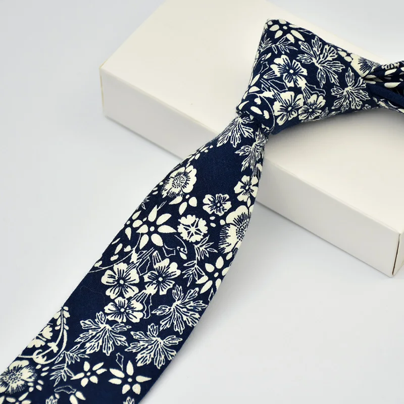 

100% cotton skinny 6 cm flower neck tie high floral ties for men slim cravat neckties mens gravatas Vestidos Wedding