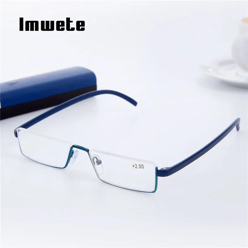 

Imwete Glasses TR90 Reading Glasses Men Women Half Frame Eyeglasses Retro Glasses For Reading Eyewear Prescription Eyeglasses