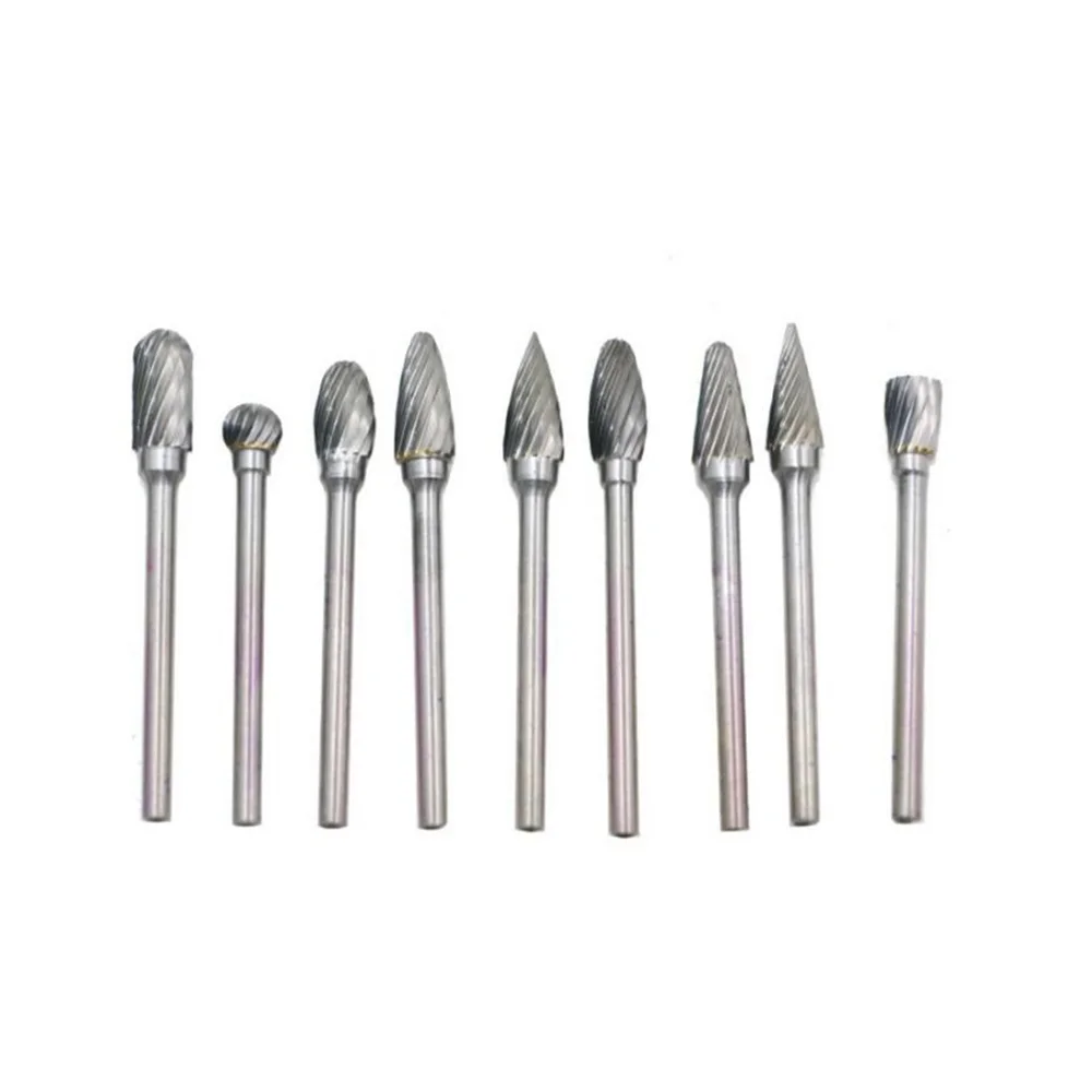 Prostormer 10pcs/set Tungsten Carbide Burs Steel Dental Burs Set Diamond Burs Dental Lab Material Tungsten Steel Grinding Head 
